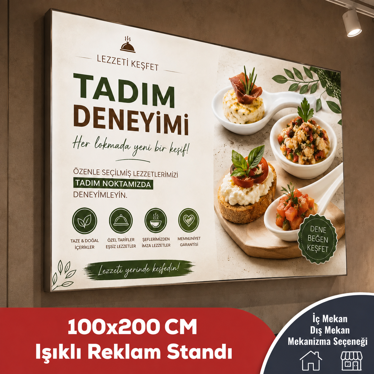 100x200 CM Işıklı Reklam Stand