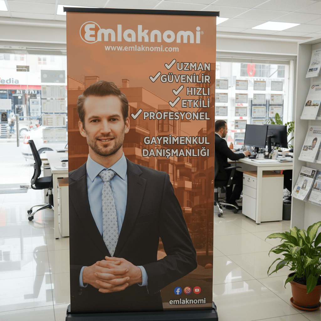 100x200 CM Modüler Pro Lüx Rollup Banner Reklam Stand