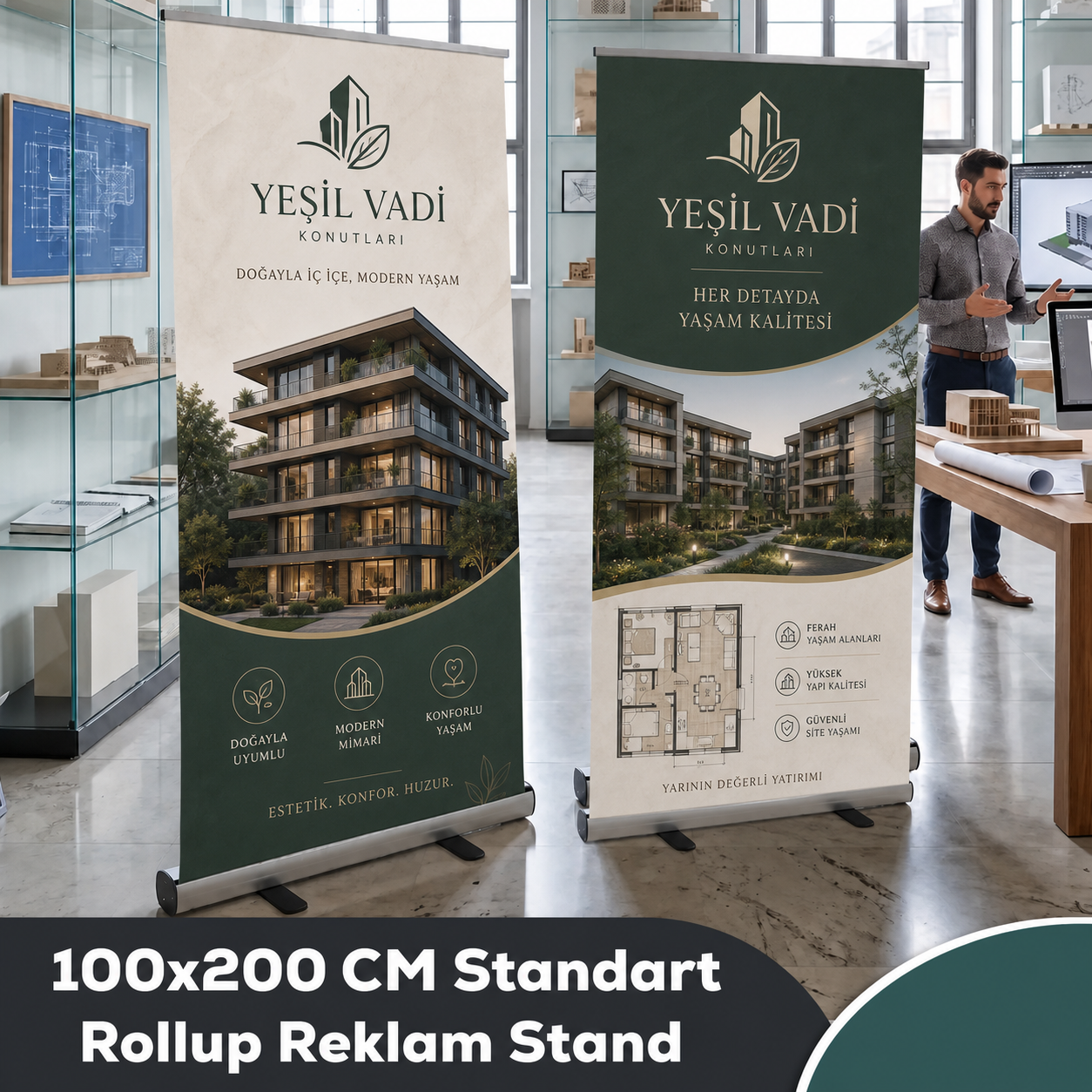 100x200 CM Standart Rollup Banner Reklam Stand