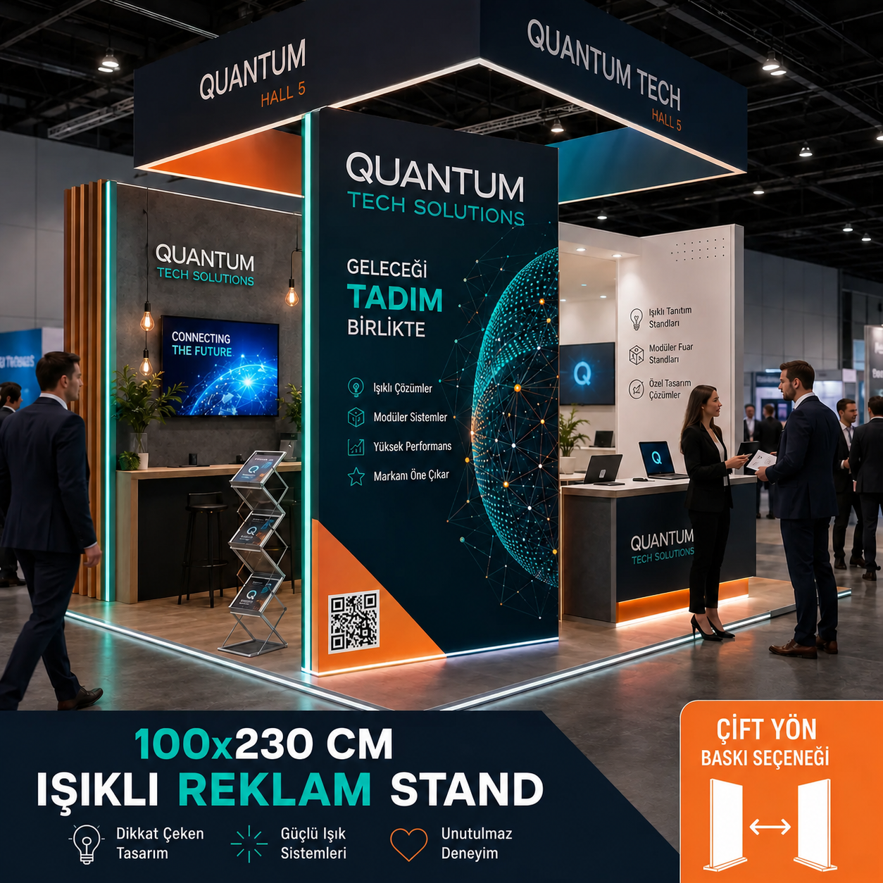 100x230 CM Işıklı Reklam Stand