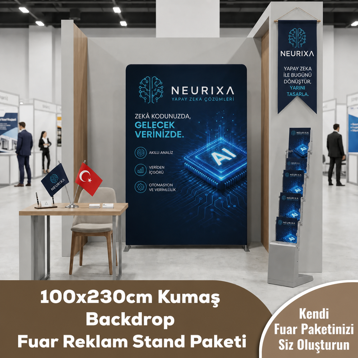 100x230 CM Kumaş Backdrop Fuar Reklam Stand Paketi