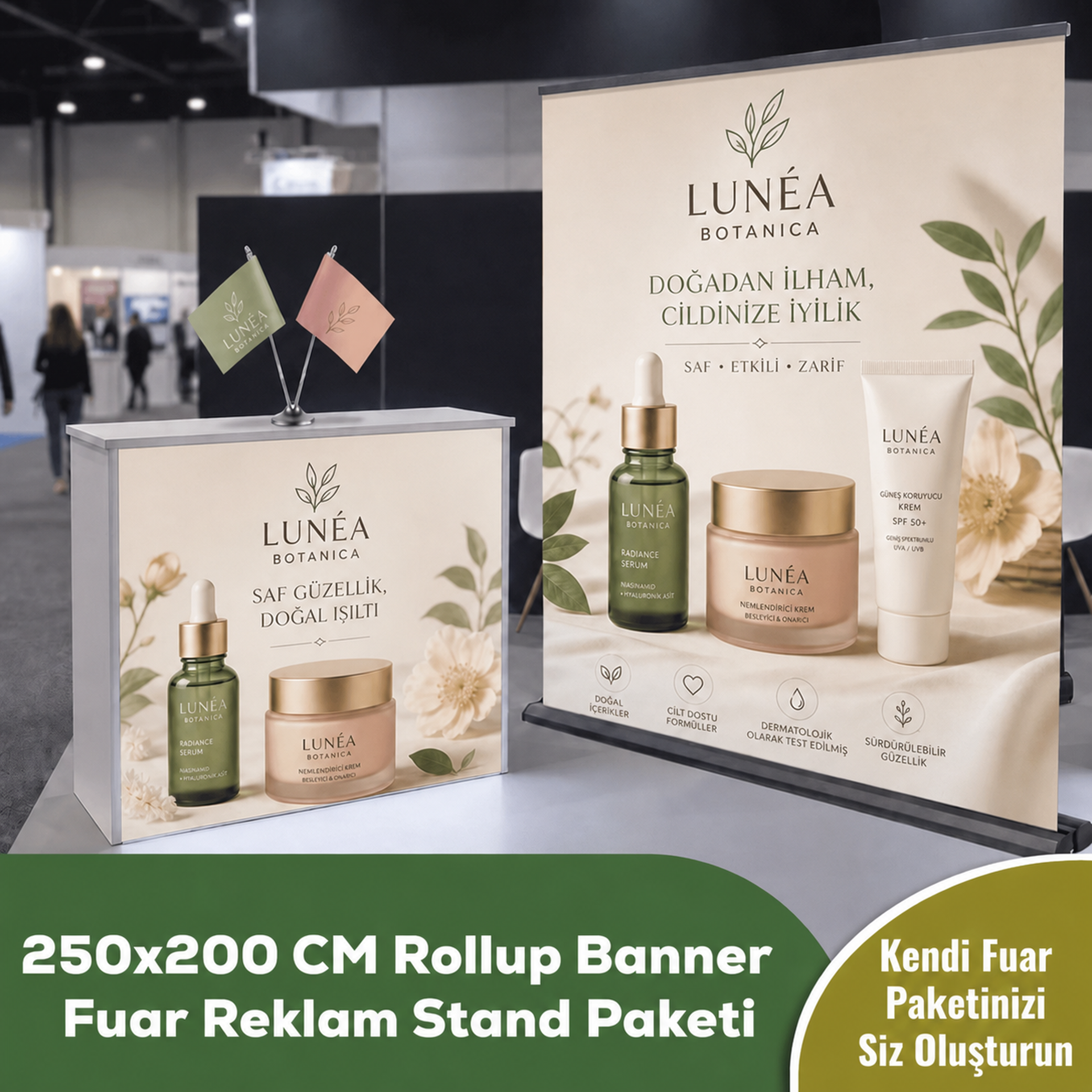 250x200 CM Rollup Banner Fuar Reklam Stand Paketi