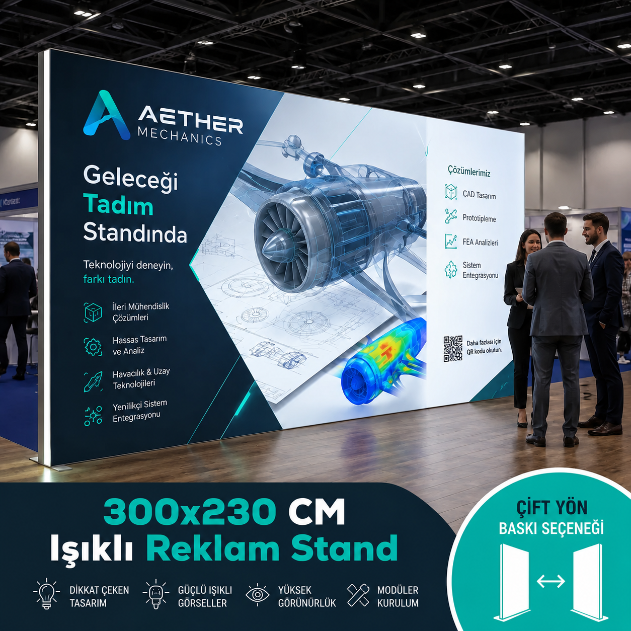 300x230 CM Işıklı Reklam Stand