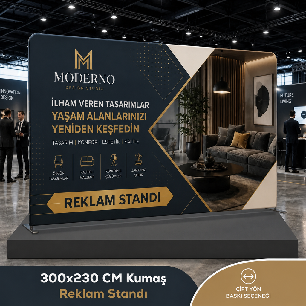 300x230 CM Kumaş Backdrop Reklam Stand
