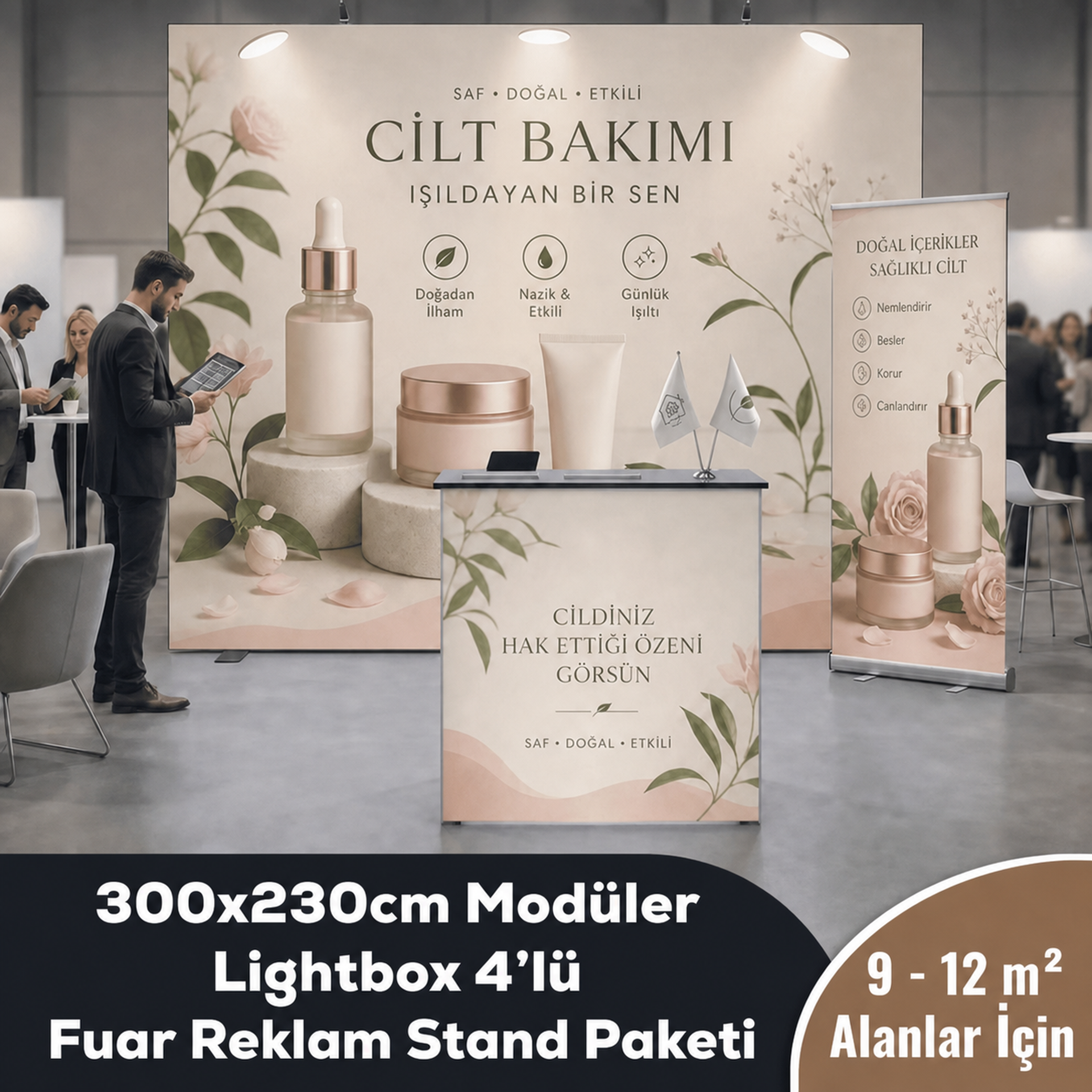 300x230 CM Modüler Lightbox 4'lü Fuar Reklam Stand Paketi