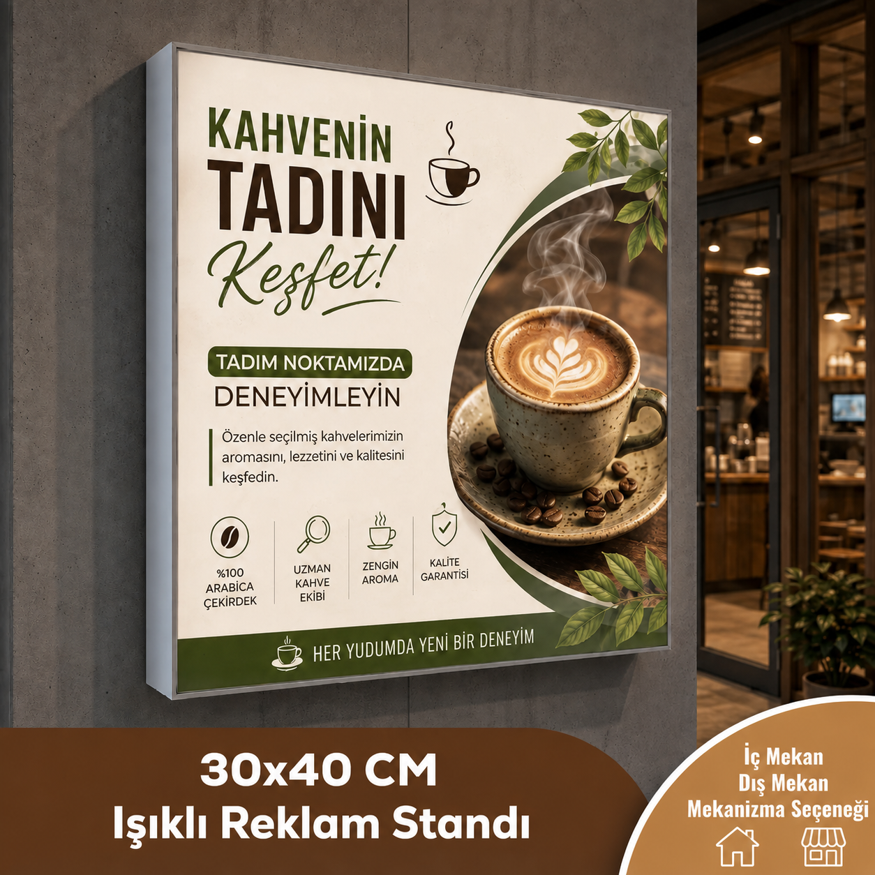 30x40 CM Işıklı Reklam Stand