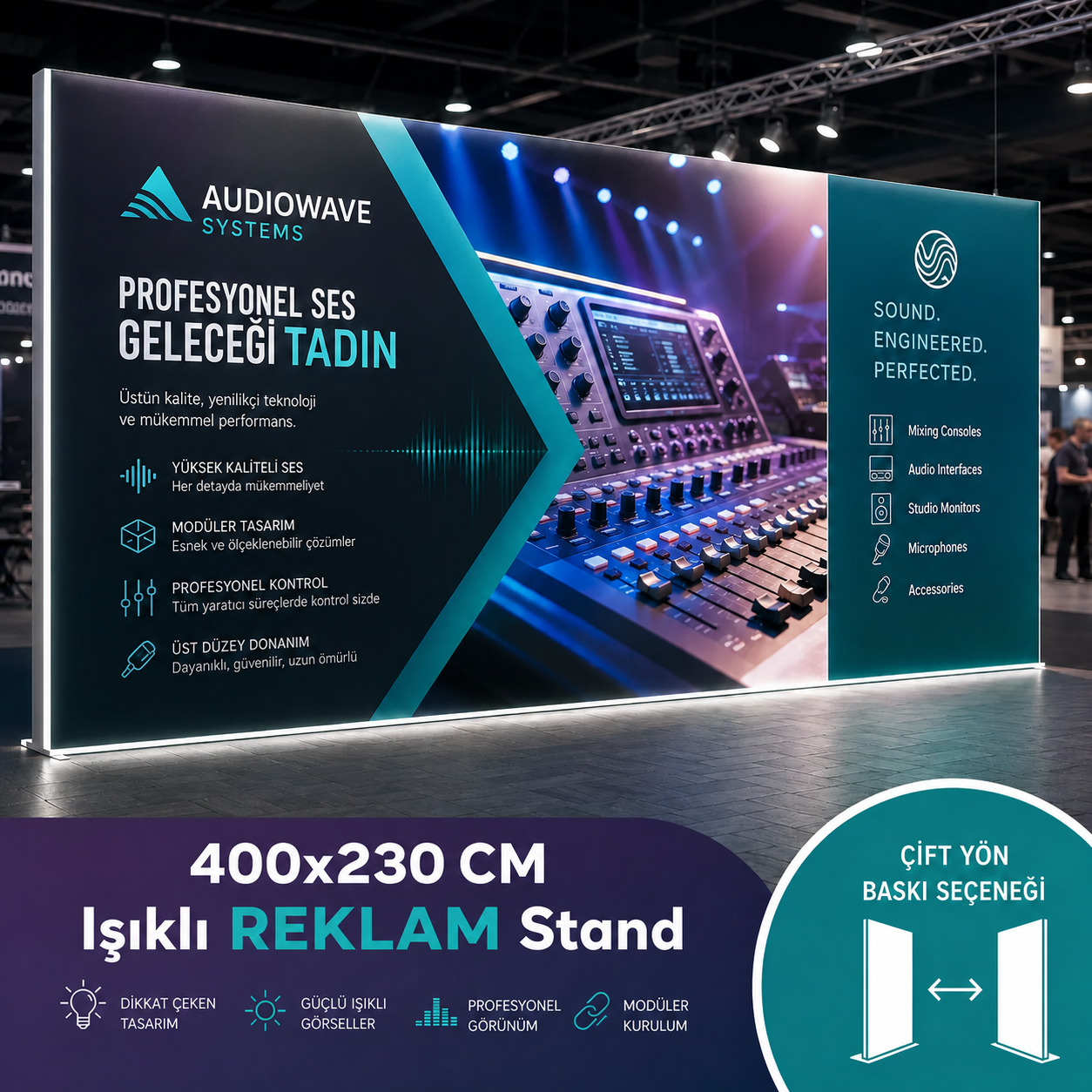 400x230 CM Işıklı Reklam Stand