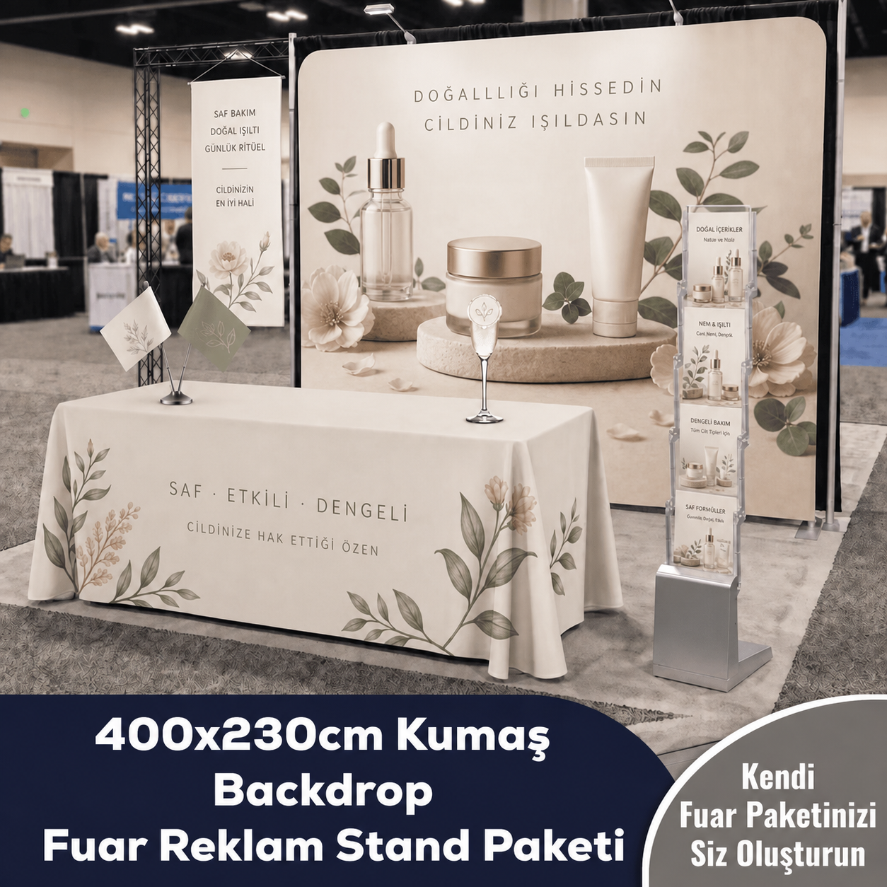 400x230 CM Kumaş Backdrop Fuar Reklam Stand Paketi