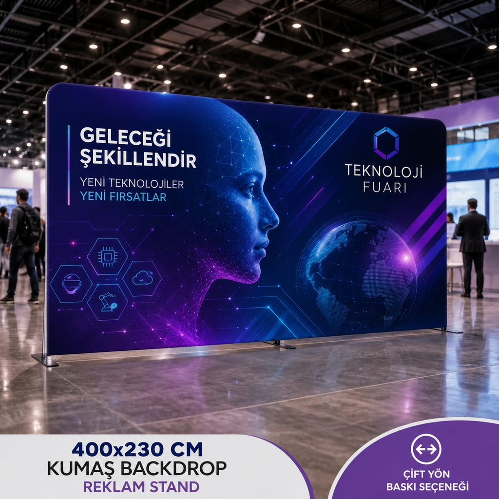 400x230 CM Kumaş Backdrop Reklam Stand