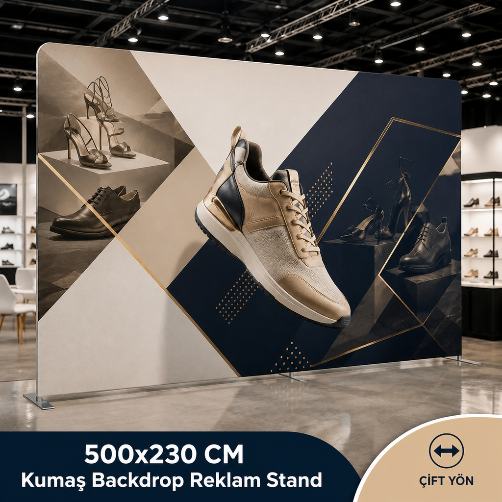 500x230 CM Kumaş Backdrop Reklam Stand