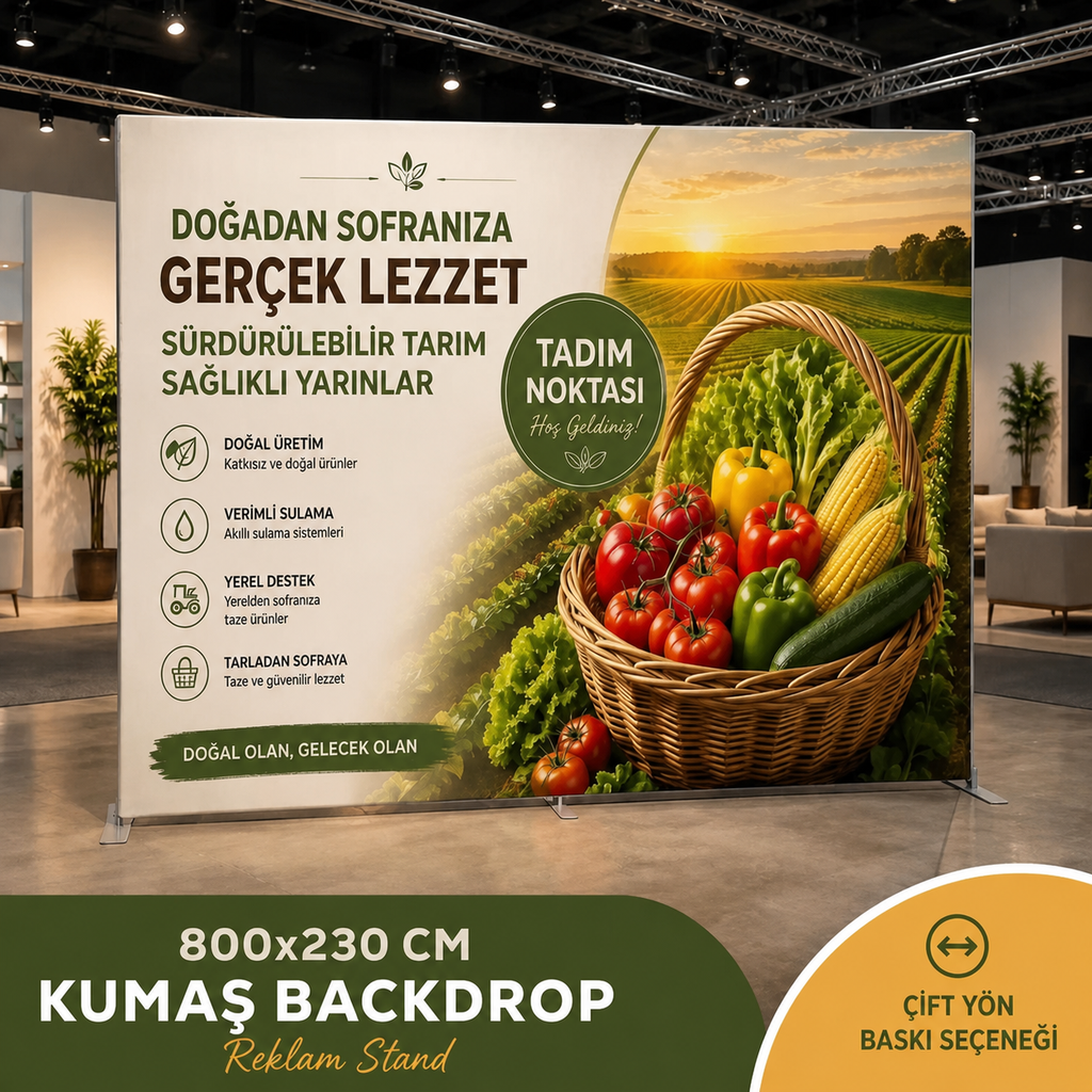 800x230 CM Kumaş Backdrop Reklam Stand