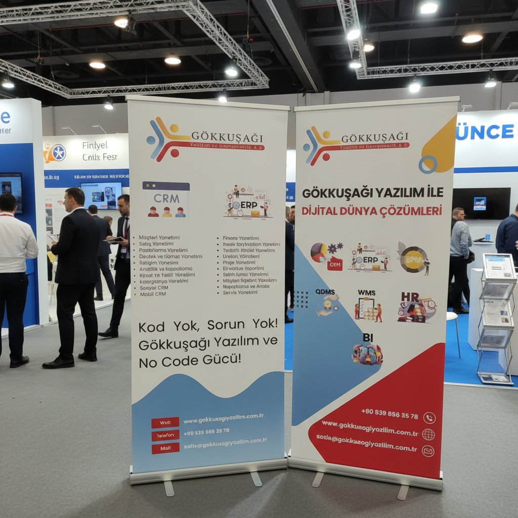85x200 CM Portatif Rollup Banner Reklam Stand