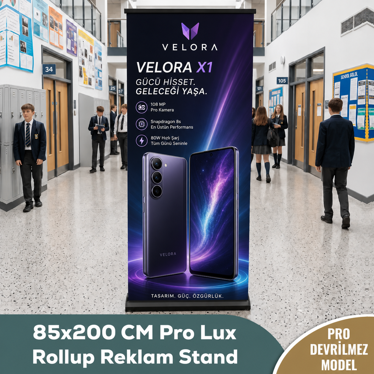 85x200 CM Pro Lüx Rollup Reklam Stand