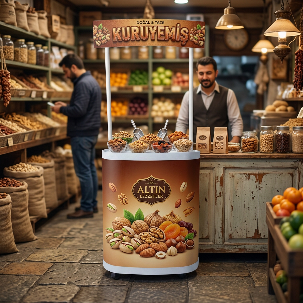 Kuruyemiş Oval Reklam Stand